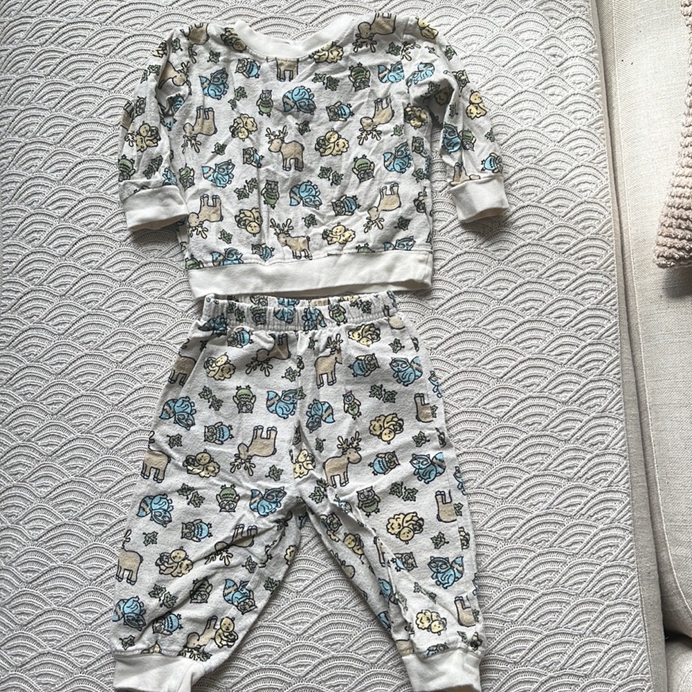 🦌🦉 vintage sears baby pajama set
